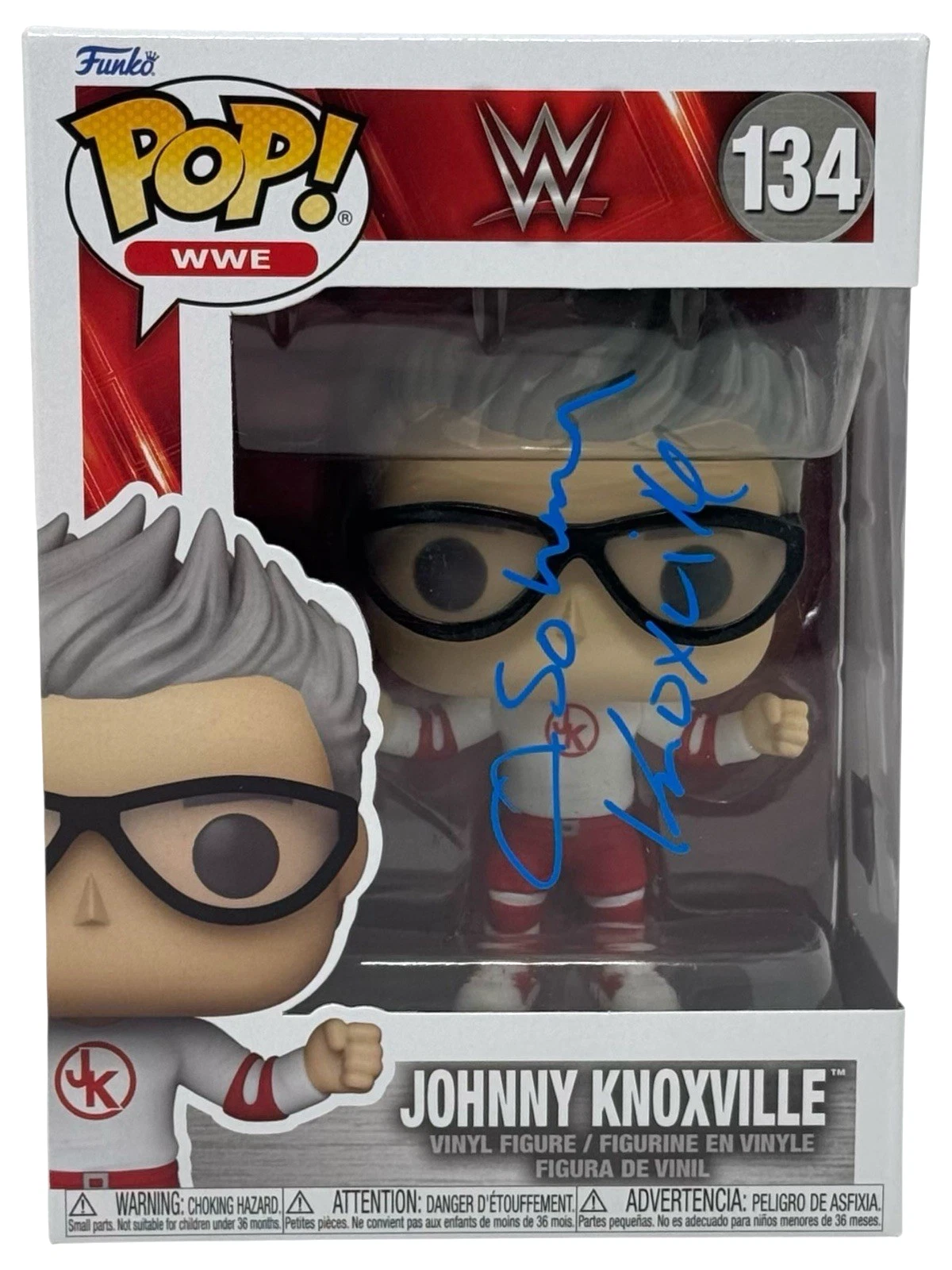 Johnny Knoxville Signed Autograph Funko Pop WWE #134 Jackass Beckett COA