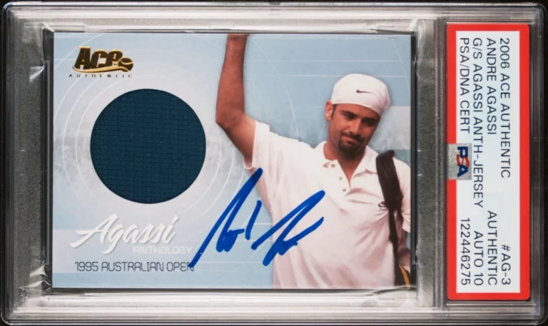 2006 Ace Authentic #AG3 Andre Agassi Grand Slam Anthology Jersey PSA GEM 10 AUTO