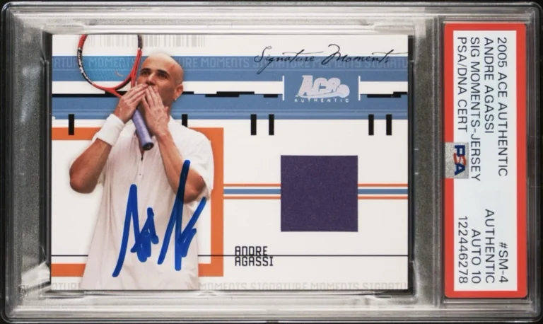 2005 Ace Authentic Andre Agassi Signature Moments Jersey /500 PSA GEM 10 AUTO
