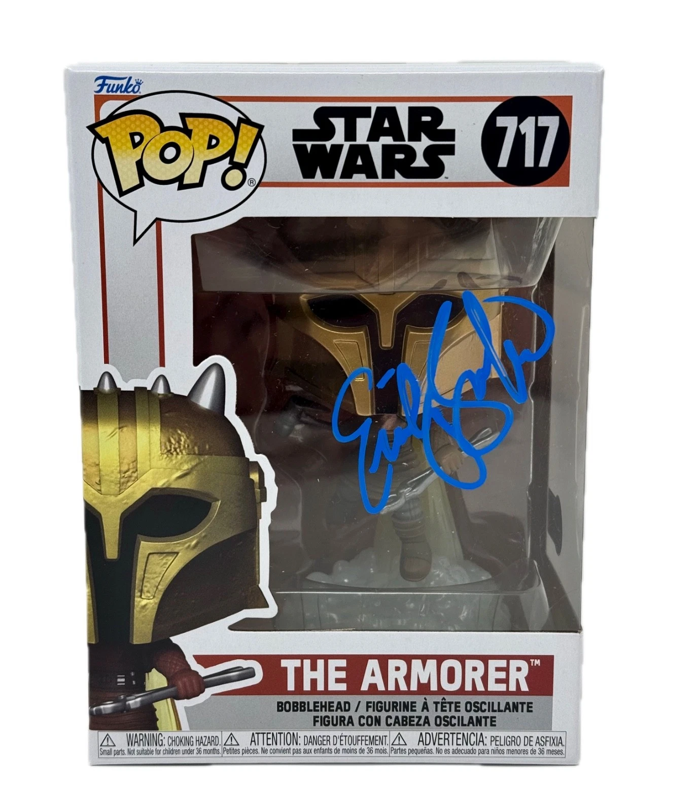 Emily Swallow Star Wars Signed Mandalorian The Armorer Funko Pop 717 Beckett COA