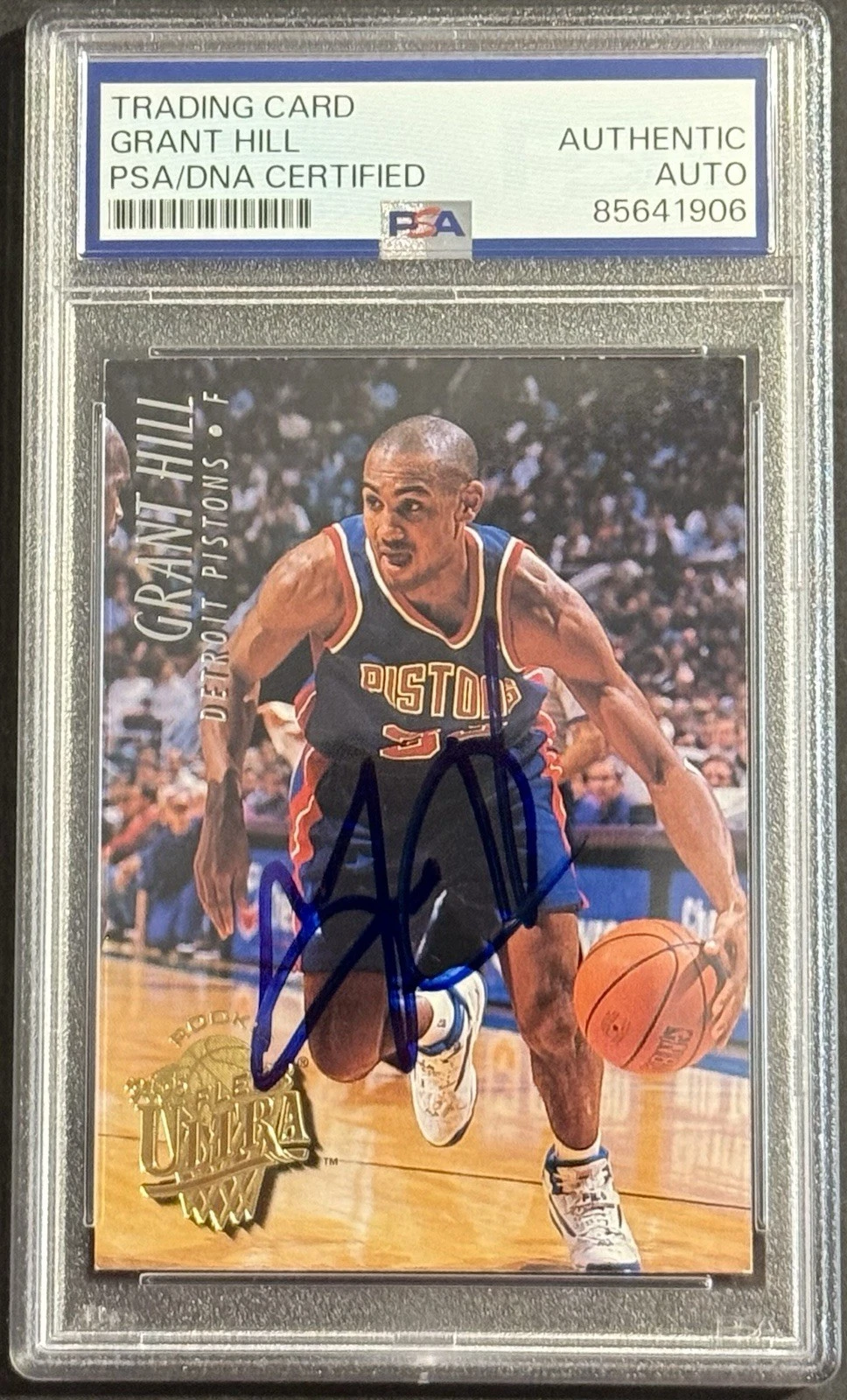 Grant Hill Signed Autographed 1994-95 Fleer Ultra Rookie Card PSA/DNA Slabbed