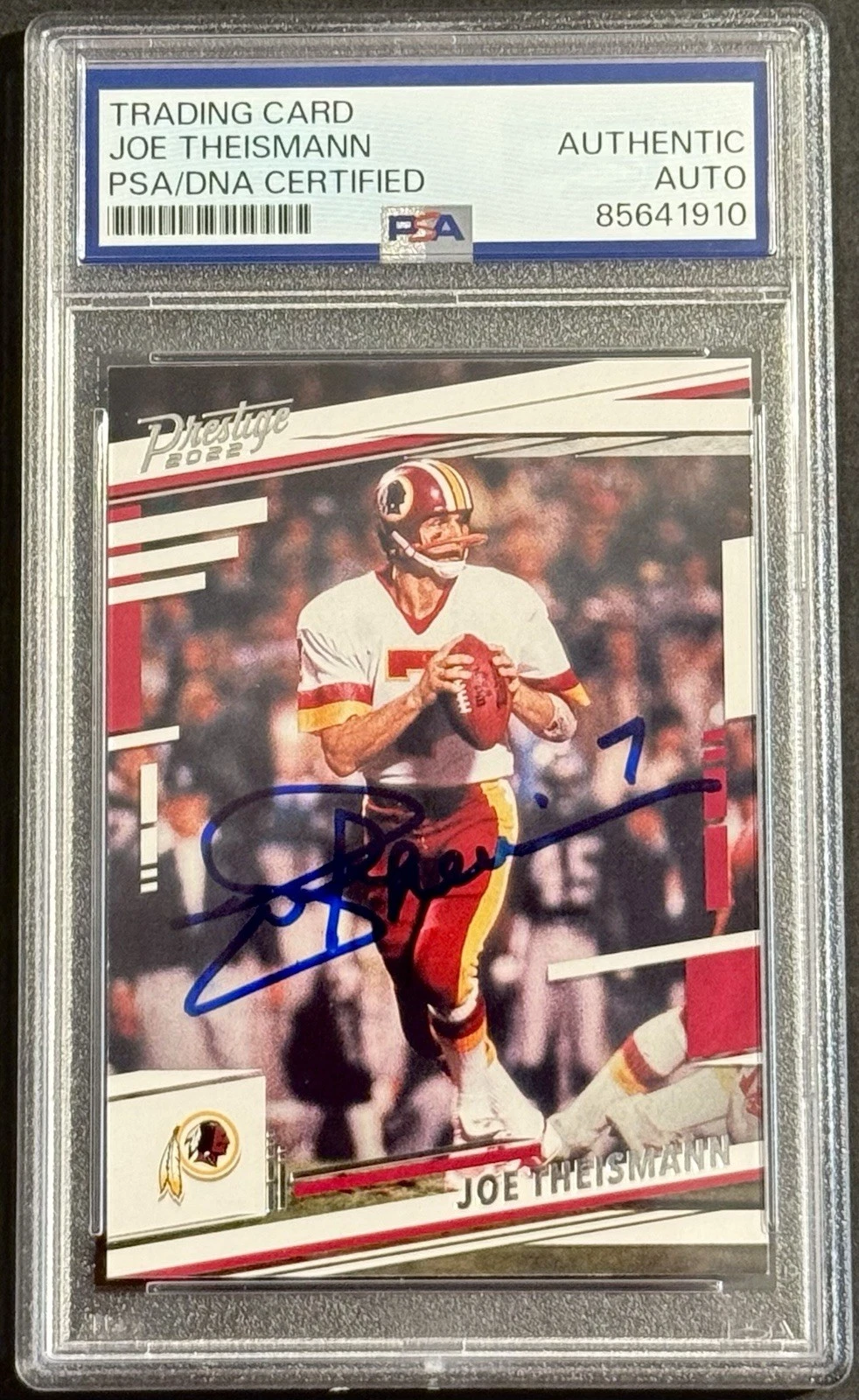 Joe Theismann Signed Autographed 2022 Prestige Football Card PSA/DNA Slabbed