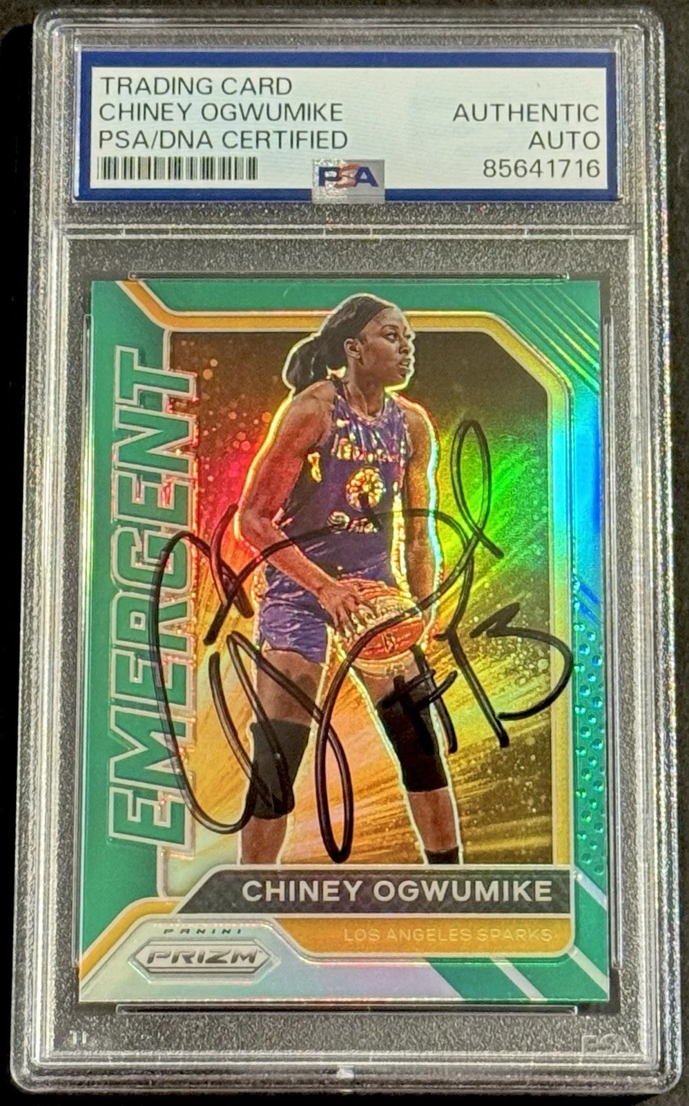 Chiney Ogwumike Signed Autographed 2021 Prizm Emergent WNBA Card PSA/DNA Slabbed