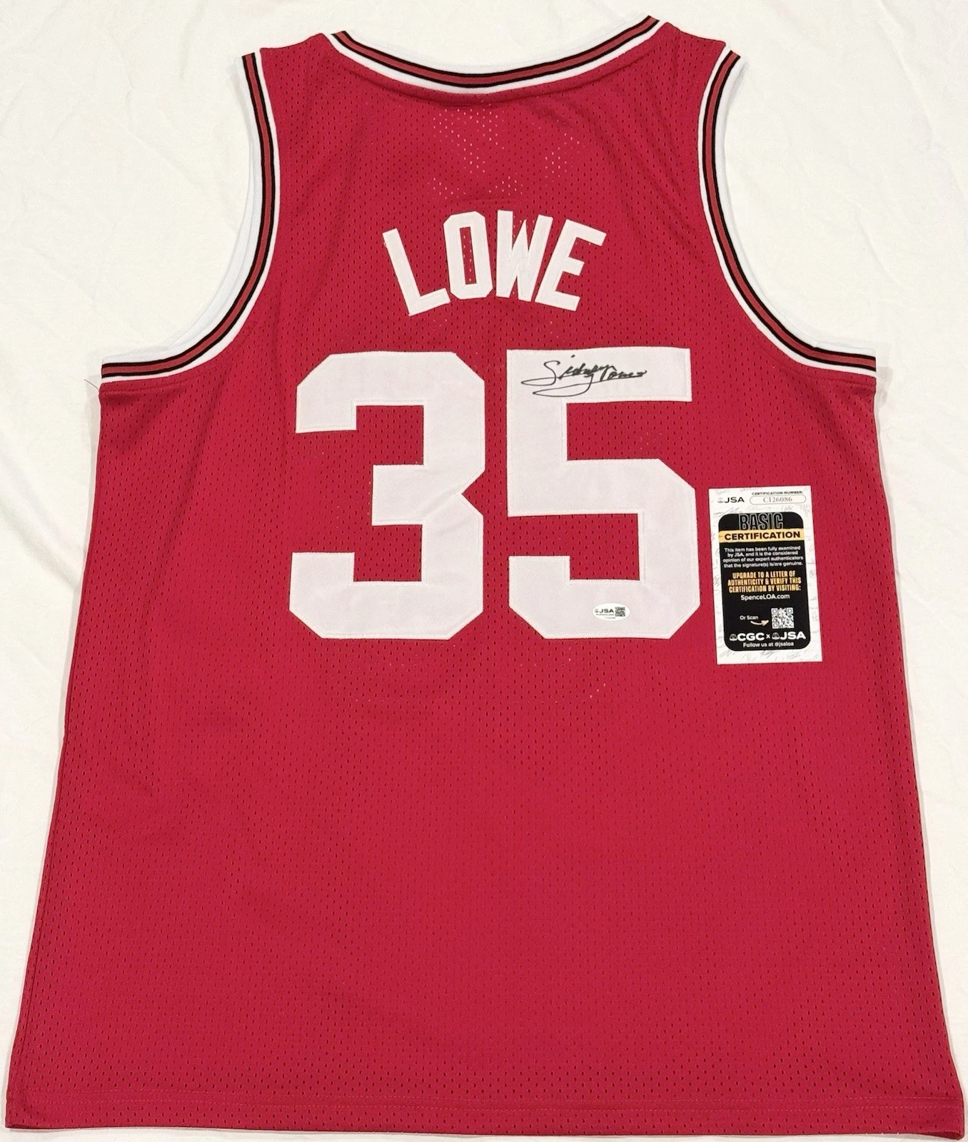 Sidney Lowe Signed Autographed NC State Wolfpack Jersey JSA COA