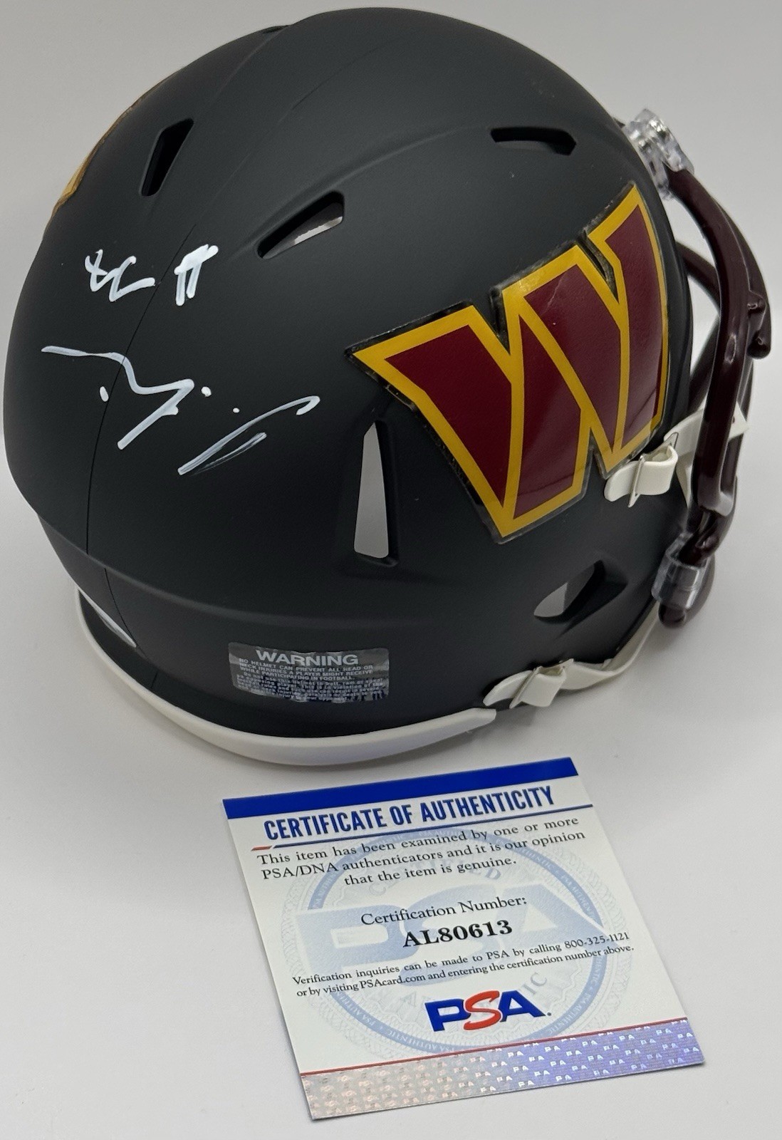 Laremy Tunsil Signed Autographed Washington Commanders Mini Helmet PSA/DNA COA