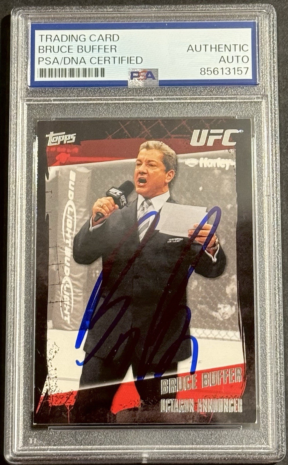 Bruce Buffer Signed Auto 2010 Topps UFC Card PSA/DNA Slabbed