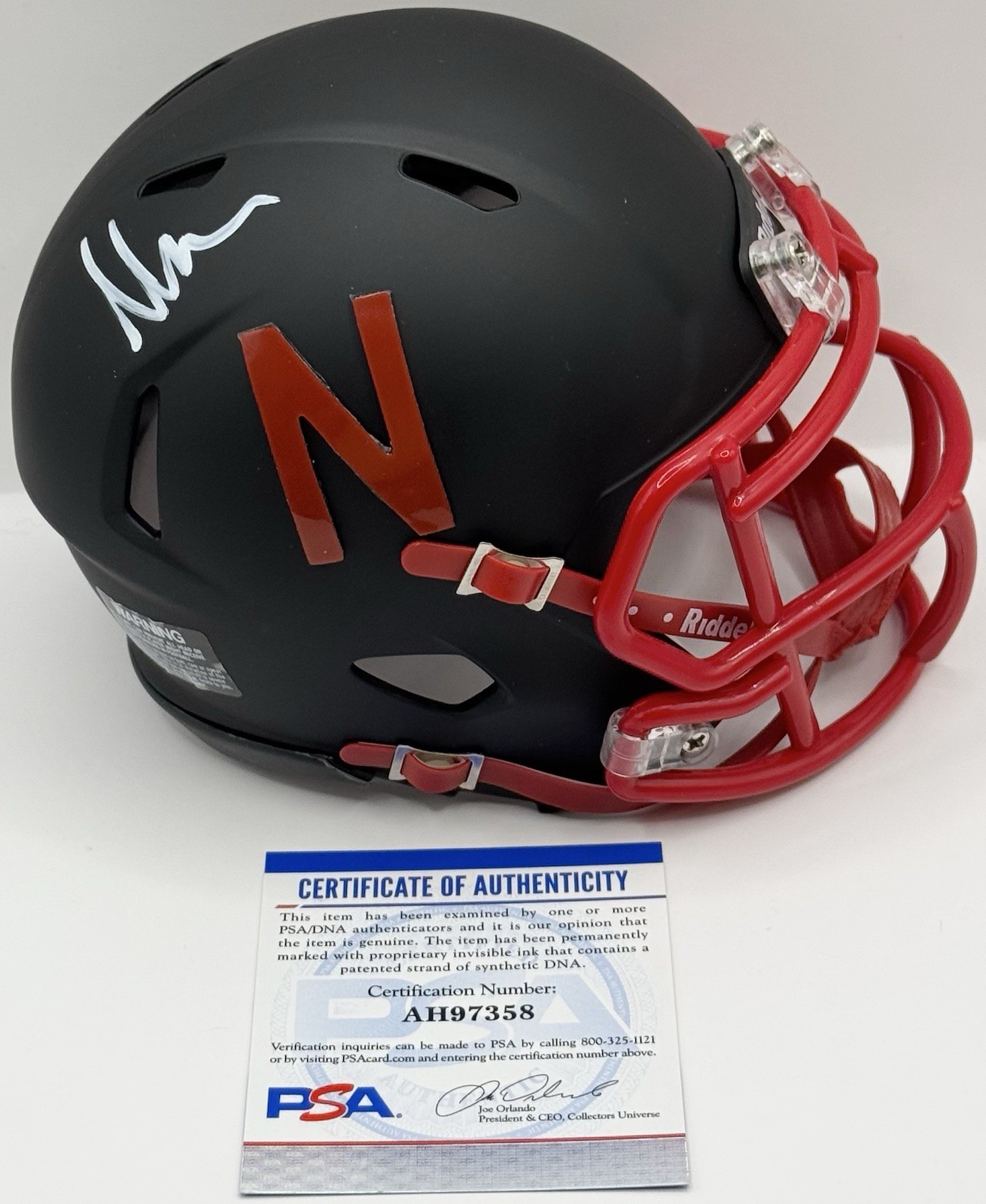 Matt Rhule Signed Autographed Nebraska Cornhuskers Mini Helmet PSA/DNA COA