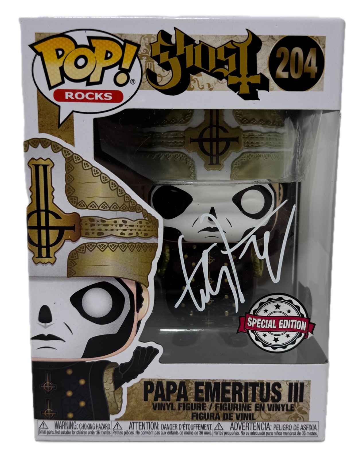 TOBIAS FORGE SIGNED GHOST PAPA EMERITUS III FUNKO POP ROCKS AUTOGRAPH BAS COA COLLECTIBLE MEMORABILIA