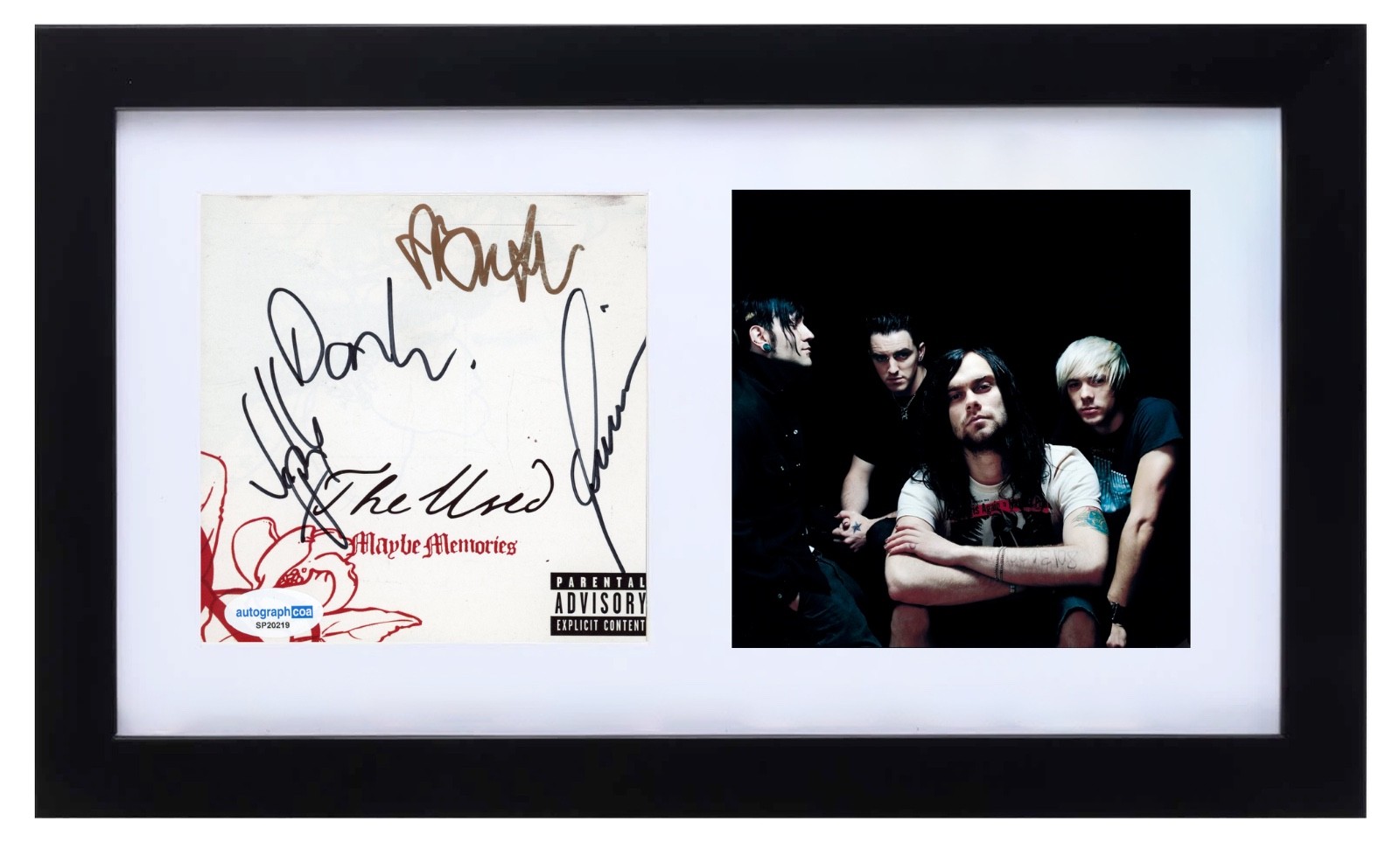 The Used Band Signed Autograph Maybe Memories CD Cover Frame Bert McCracken ACOA
