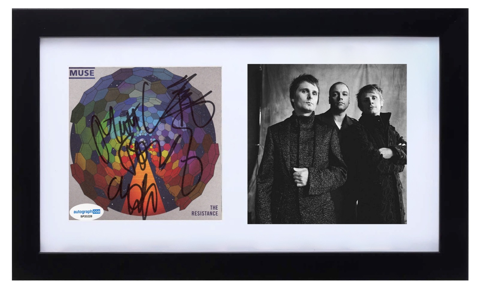 MUSE Band Signed Autograph The Resistance CD Cover Framed Matt Bellamy x3 ACOA