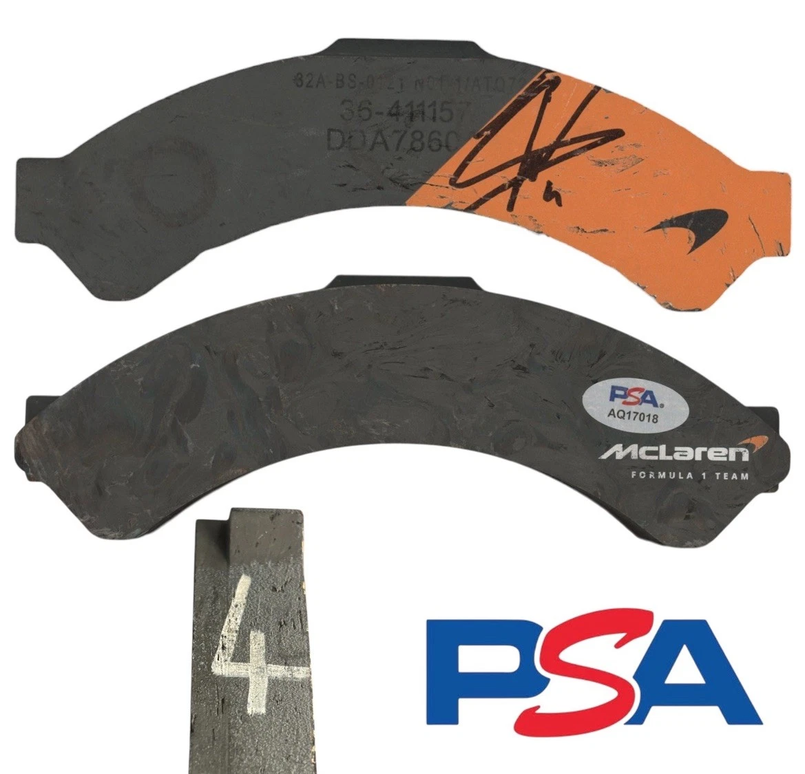 Lando Norris Signed McLaren F1 Grand Prix Race Used #4 Break Pad PSA AUTO