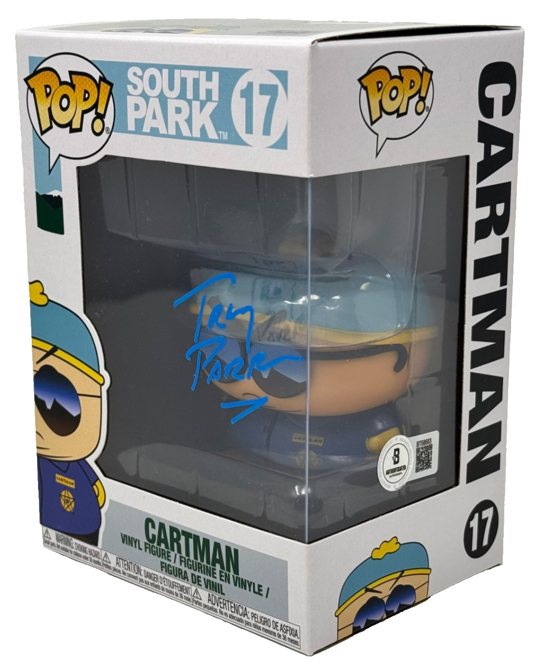 Trey Parker Signed South Park Cartman Funko Pop #17 Autograph Figure Beckett COA