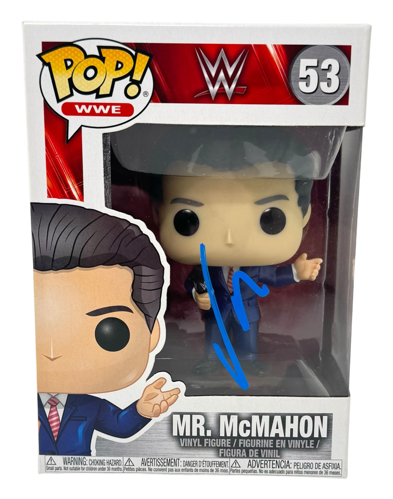 VINCE MCMAHON SIGNED AUTOGRAPH WWE FUNKO POP MR. MCMAHON #53 FIGURE ACOA COA COLLECTIBLE MEMORABILIA