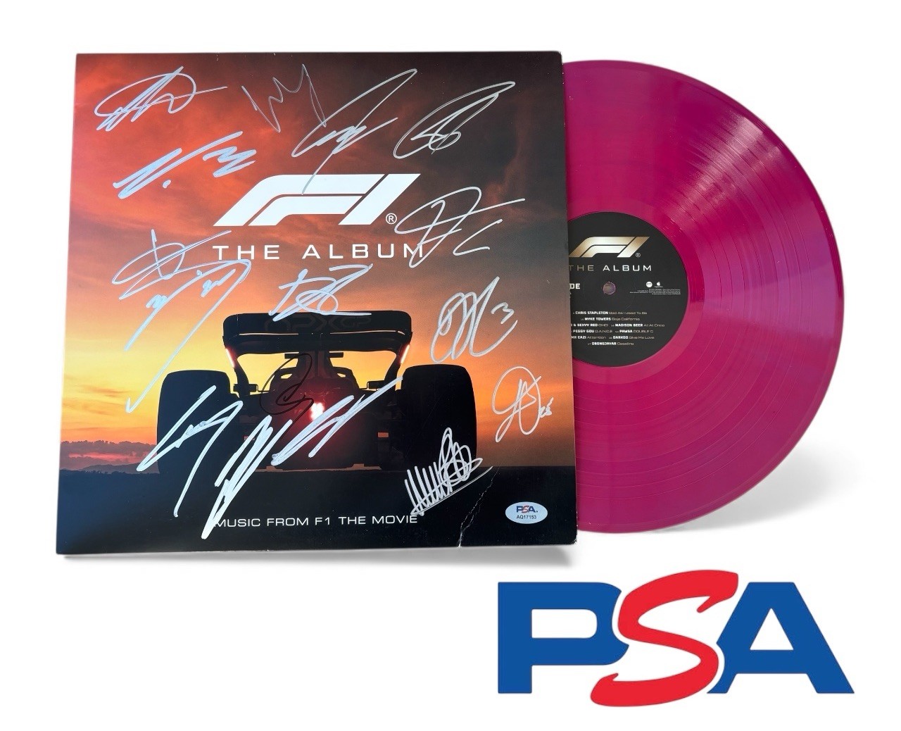 2025 F1 The Movie Signed Vinyl 16 AUTOS LEWIS HAMILTON JOSHUA PEARCE PSA LOA ++