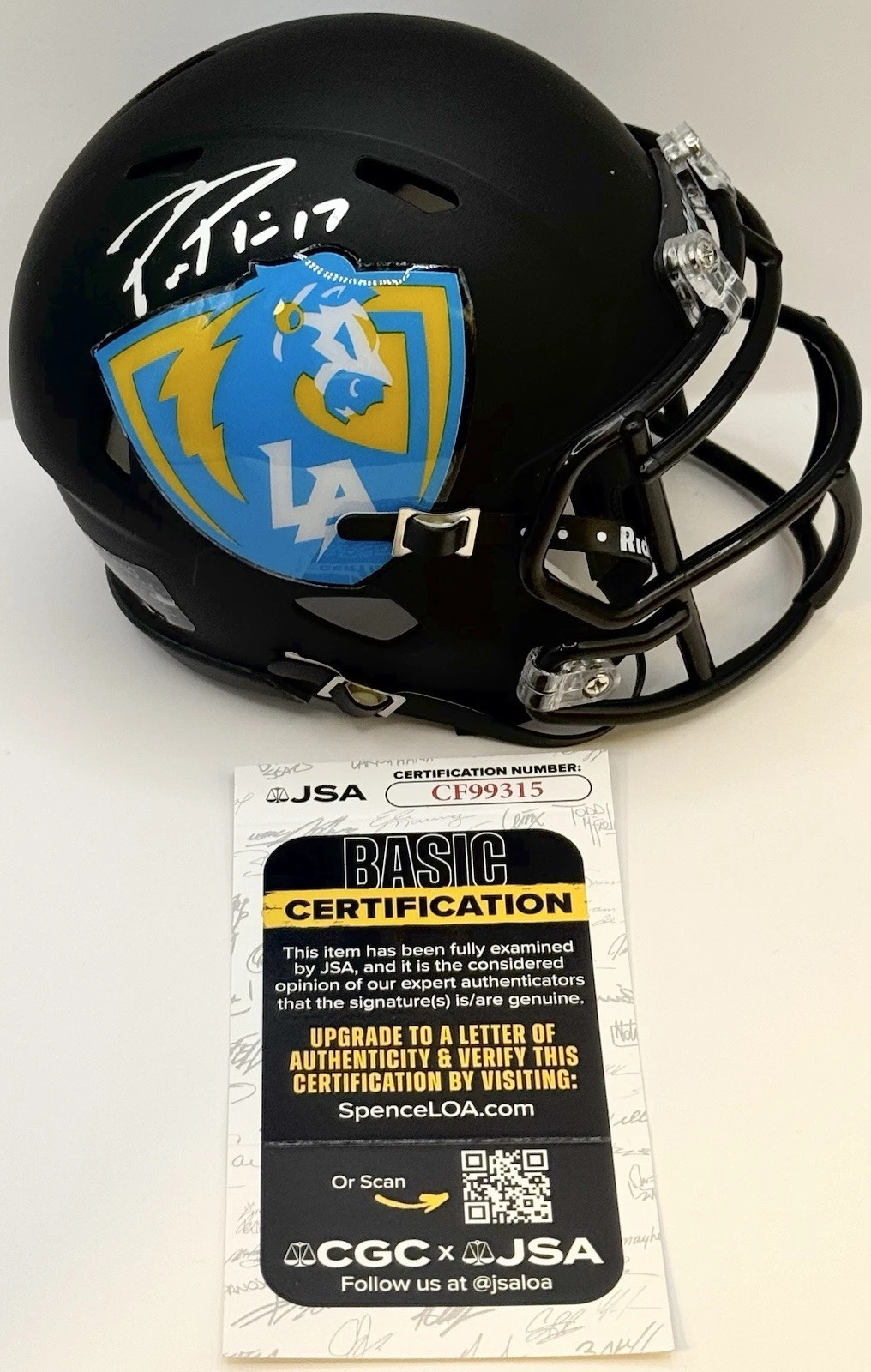 Philip Rivers Signed Autographed Los Angeles Chargers Mini Helmet JSA COA