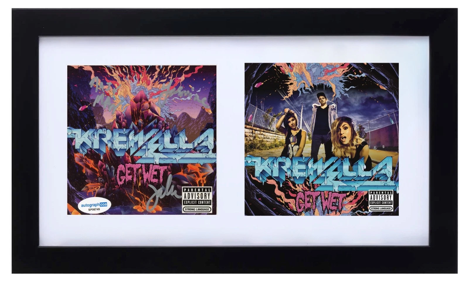 Krewella Signed Autograph Get Wet CD Framed Jahan Yasmine Yousaf Rain Man ACOA