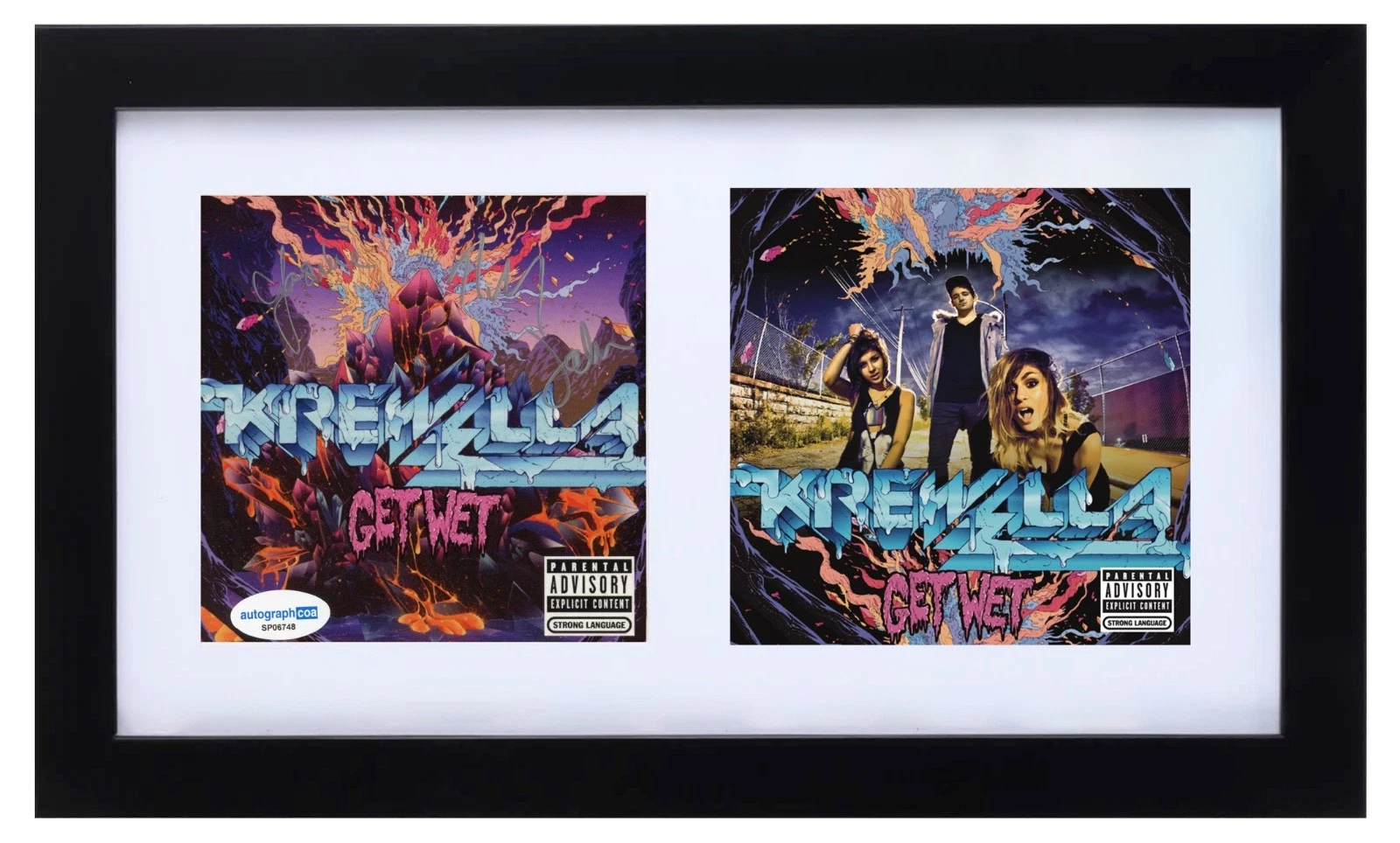 Krewella Signed Autograph Get Wet CD Framed Jahan Yasmine Yousaf Rain Man ACOA