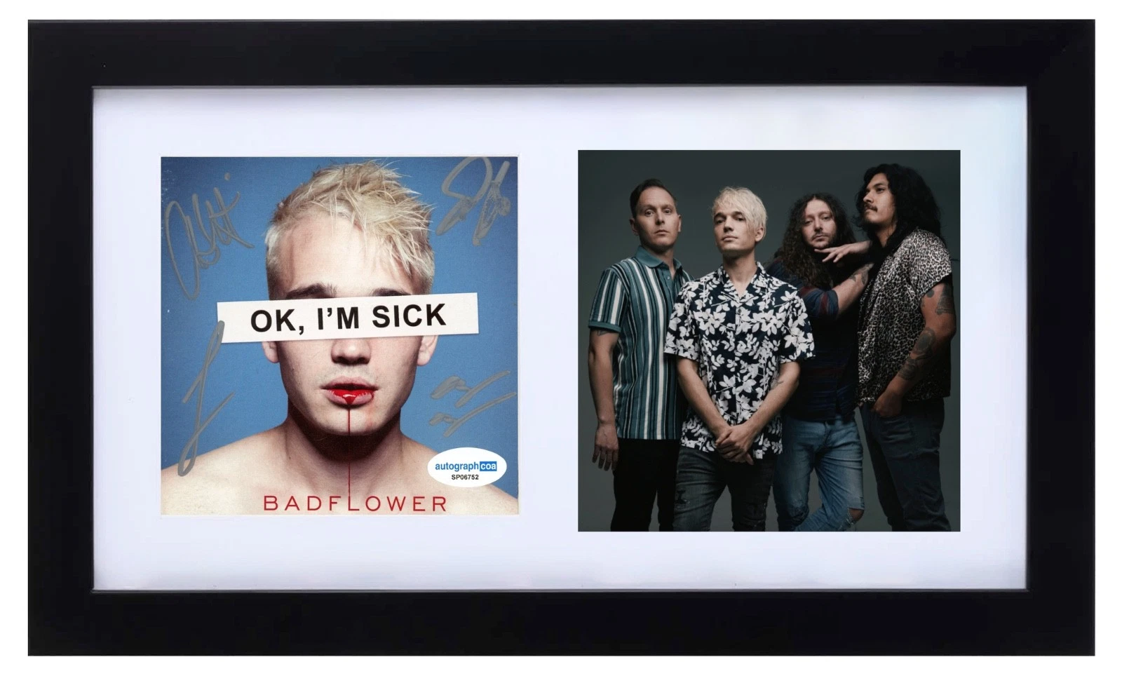 Badflower Signed Autograph OK, I'M SICK CD Framed Josh Katz Full Band ACOA COA