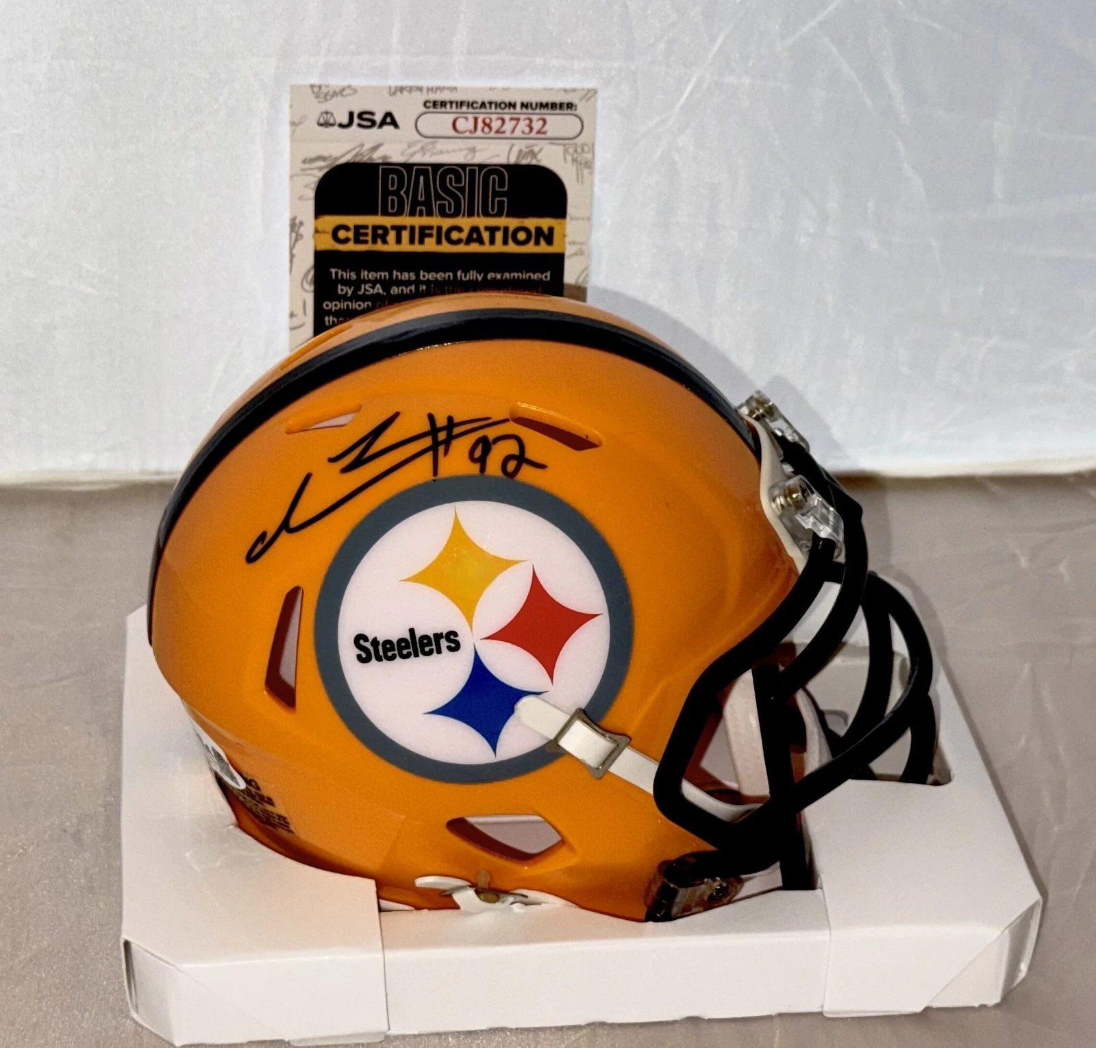 Isaiahh Loudermilk signed Pittsburgh Steelers mini helmet autographed JSA