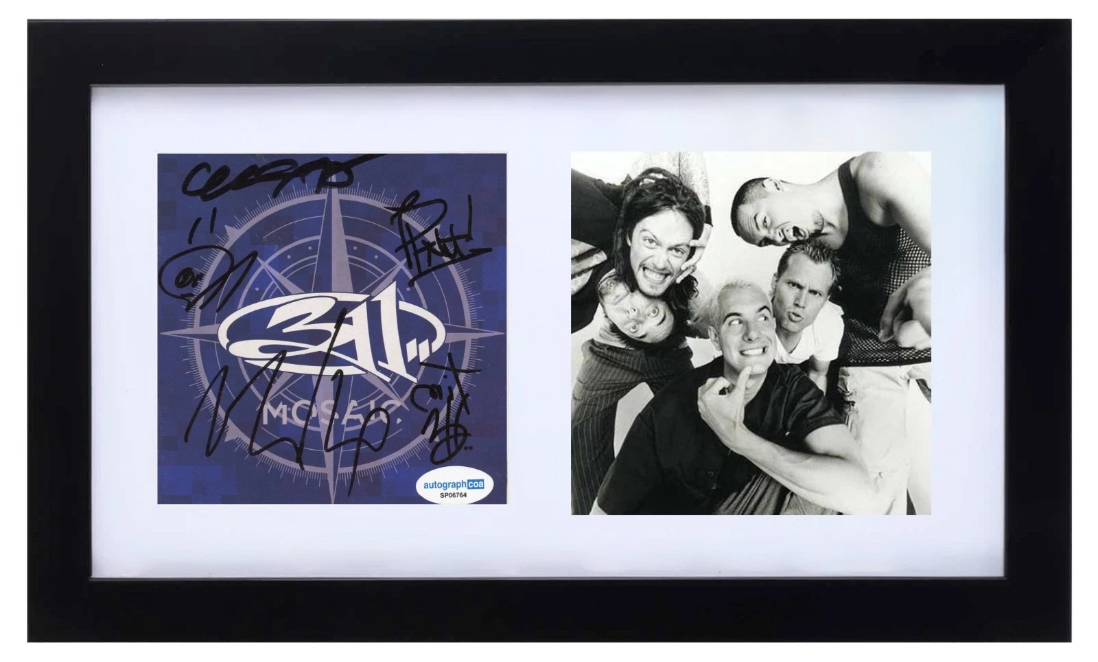 311 BAND SIGNED AUTOGRAPH MOSAIC CD COVER FRAMED DISPLAY NICK HEXUM X5 ACOA COA COLLECTIBLE MEMORABILIA