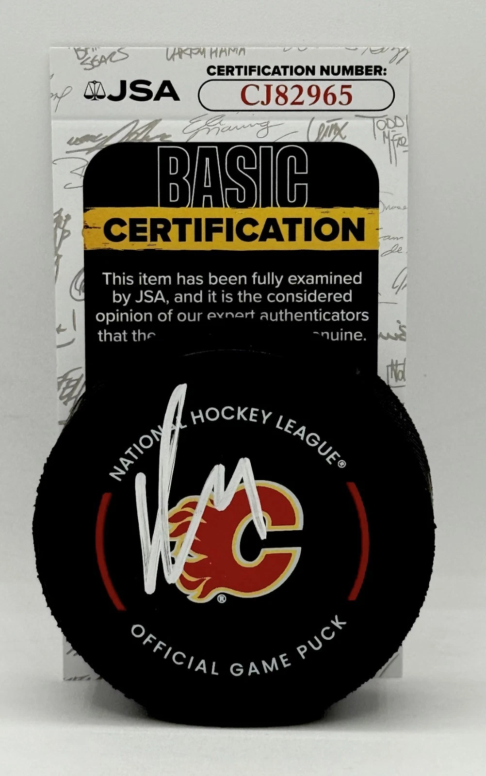 Nazem Kadri signed Calgary Flames Official Game Puck autographed JSA COA