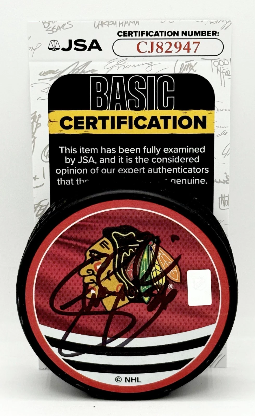 Steve Sullivan signed Chicago Blackhawks Reverse Retro Puck autographed JSA COA
