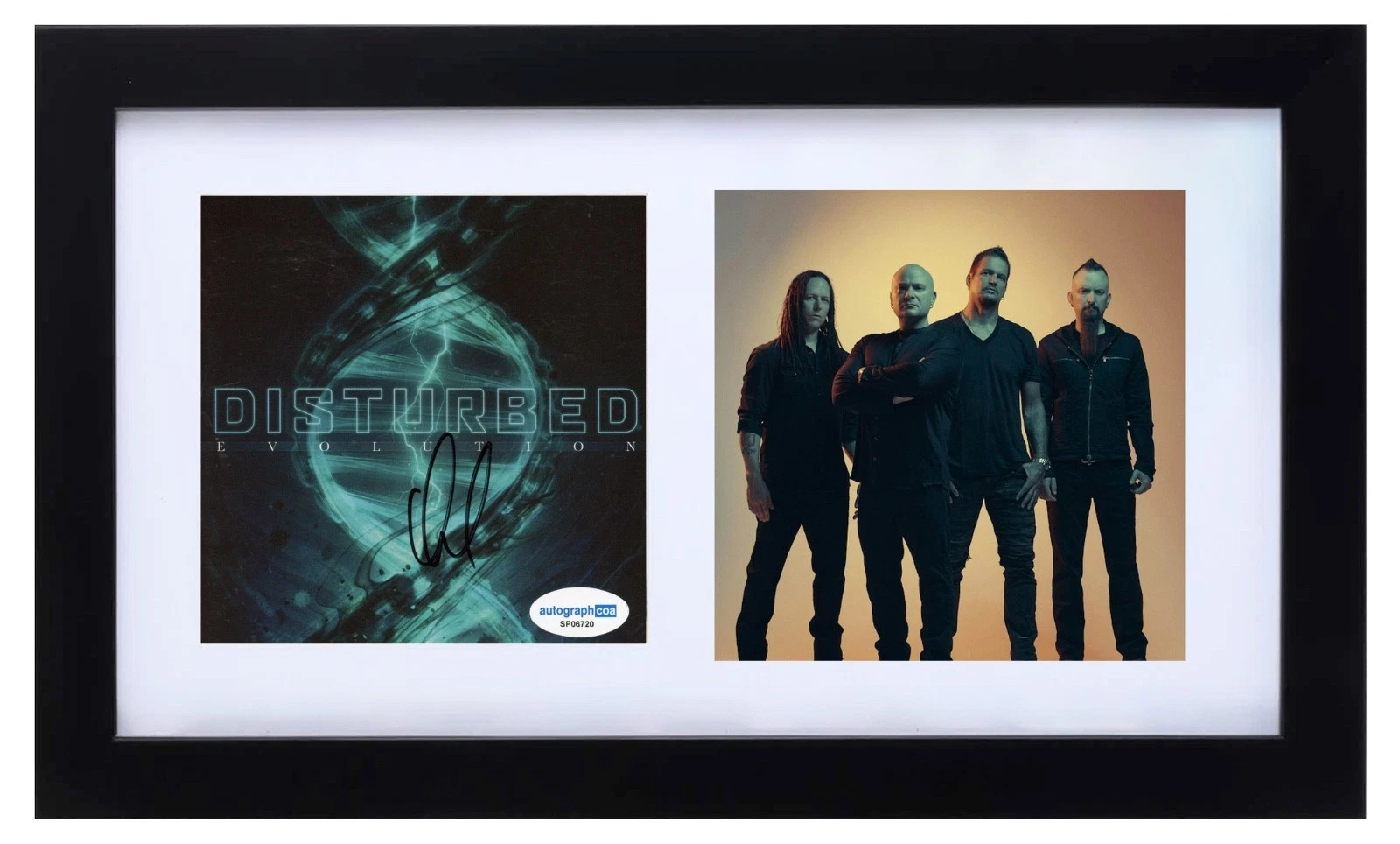 David Draiman Disturbed Signed Autograph Evolution CD Cover Framed ACOA COA