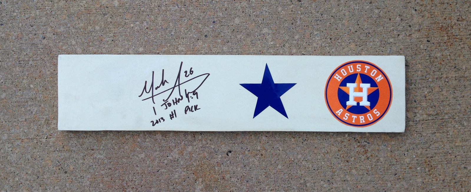 Houston Astros MARK APPEL Signed Autographed Baseball Rubber COA! PROOF! #1 PICK