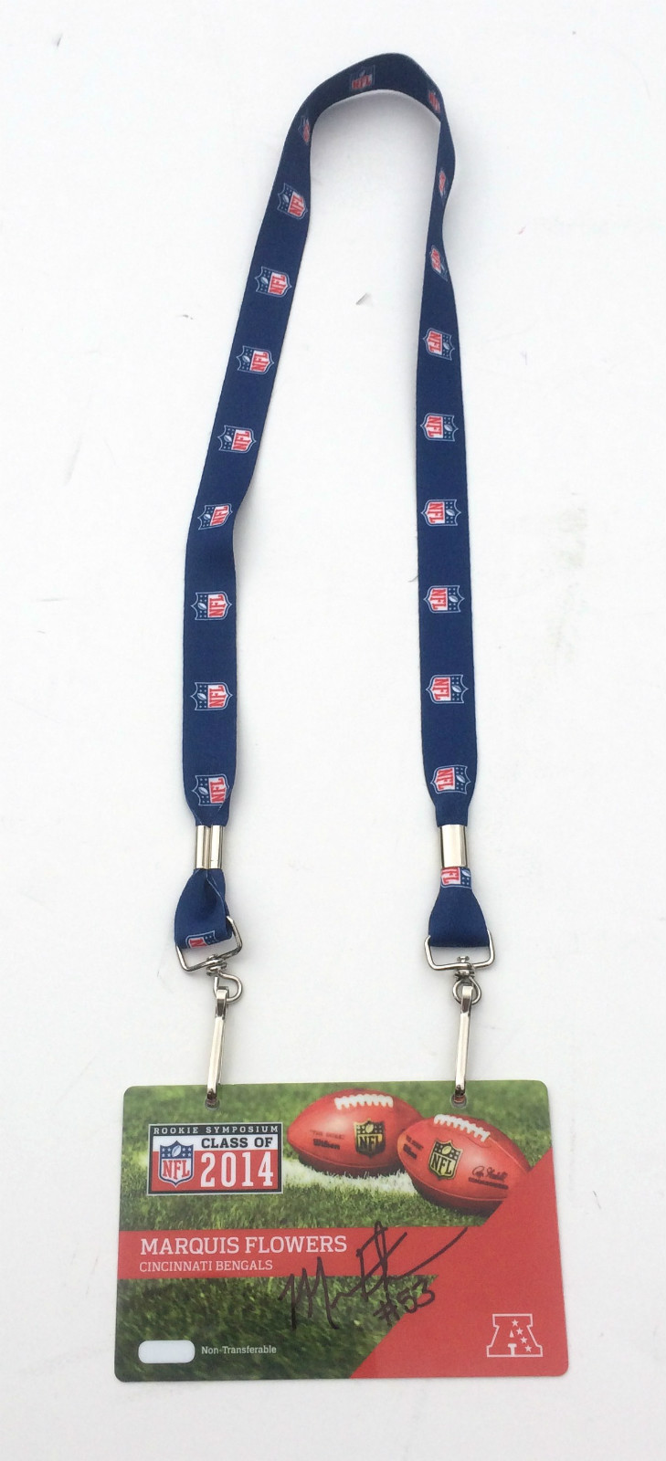 Cincinnati Bengals #53 MARQUIS FLOWERS Signed Autographed Rookie Symposium 1/1