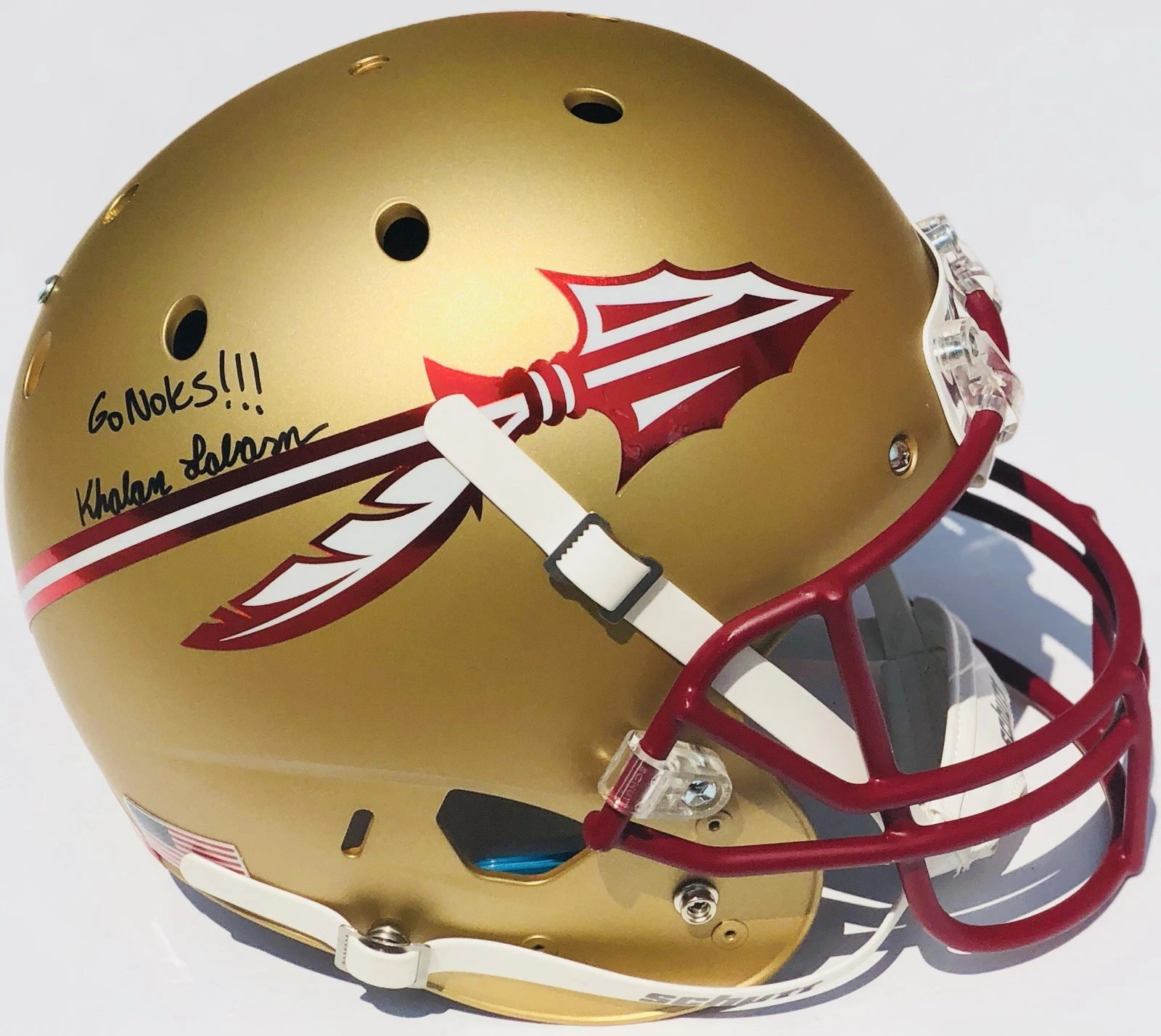 Florida State Seminoles #4 KHALAN LABORN Signed Autographed Football Helmet COA