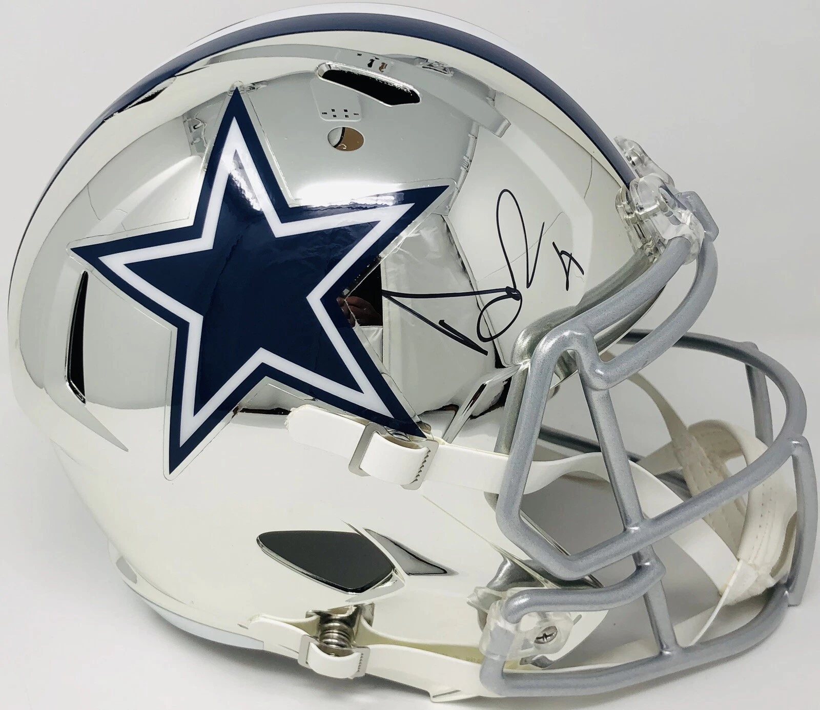 PSA/DNA Dallas Cowboys #4 DAK PRESCOTT Signed Autographed CHROME Speed Helmet