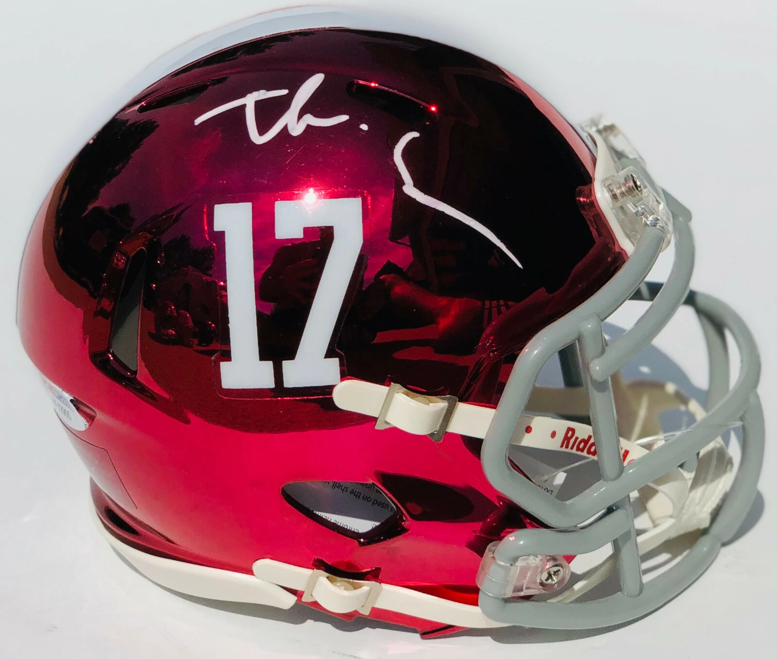 PSA/DNA Alabama #26 TREY SANDERS Signed Autographed CHROME Football Mini Helmet