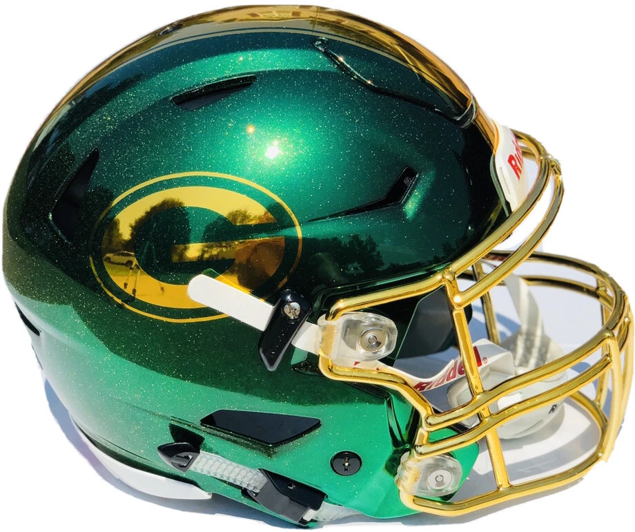 GREEN BAY PACKERS Full Size CHROME Authentic SPEED FLEX Football Helmet 1/1