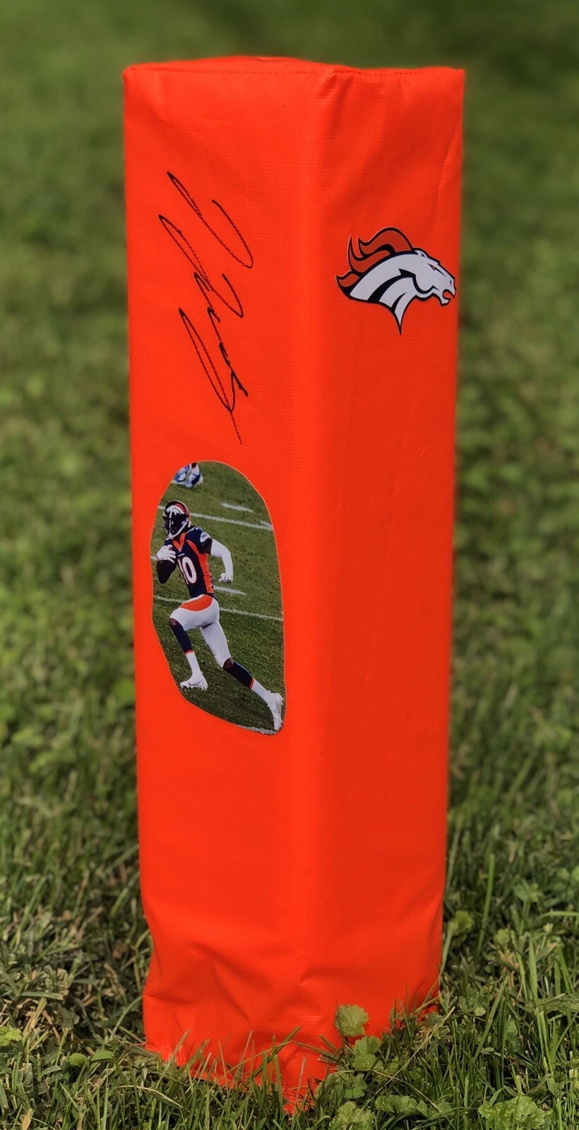 PSA/DNA Denver Broncos #10 JERRY JEUDY Signed Autographed Football Pylon