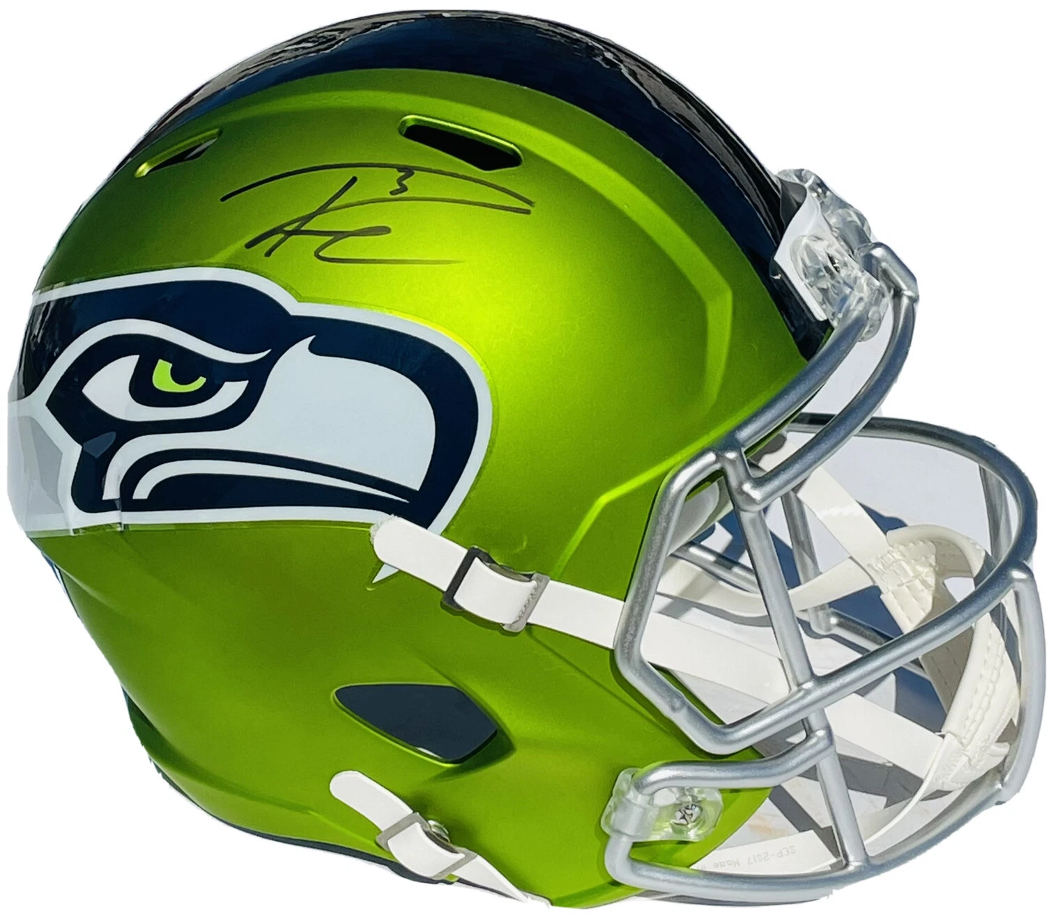 Seattle Seahawks #3 RUSSELL WILSON Autographed Full Size Speed Helmet COA! AUTO