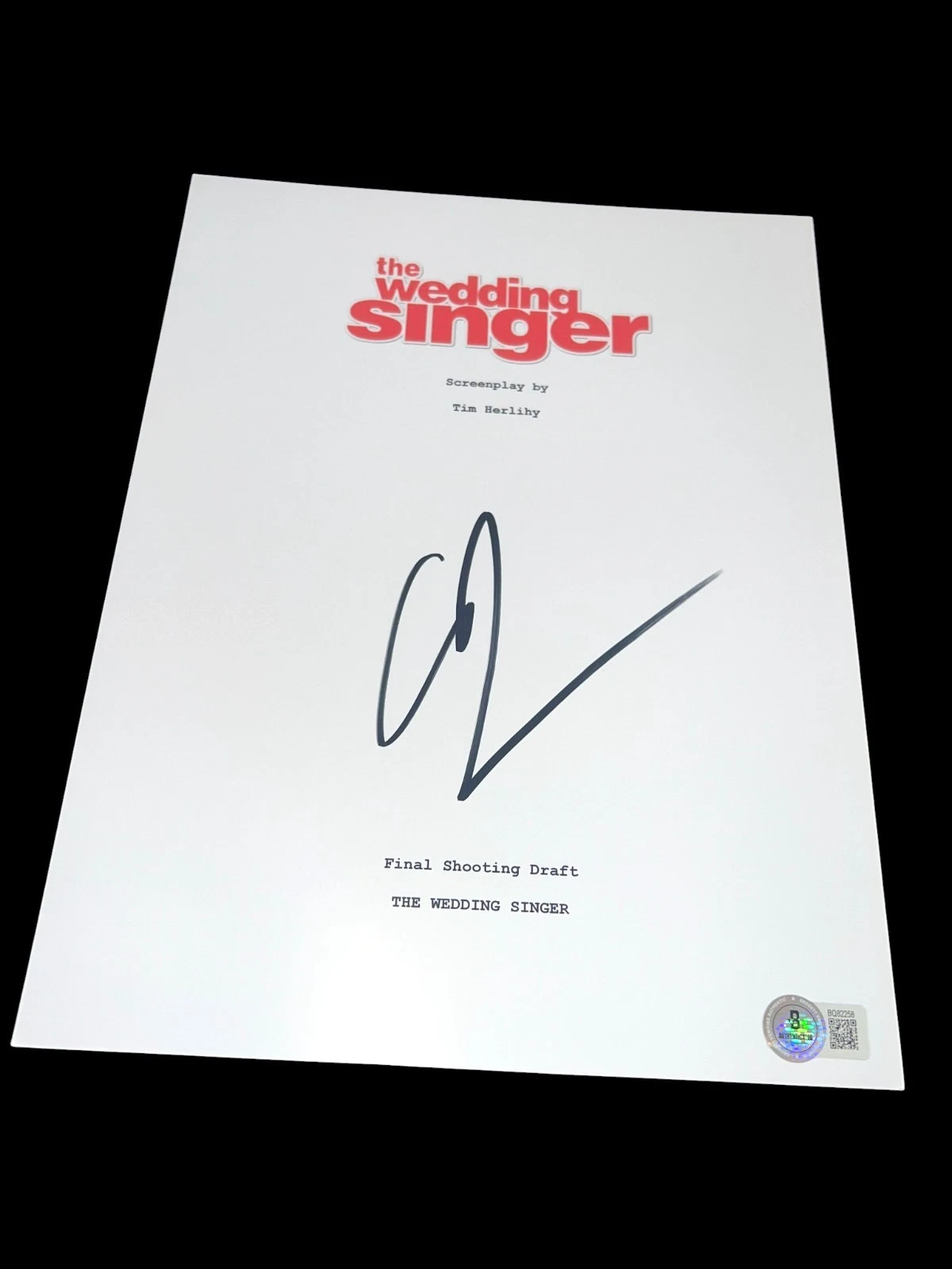 ADAM SANDLER SIGNED AUTOGRAPH MOVIE SCRIPT WEDDING SINGER BECKETT BAS D