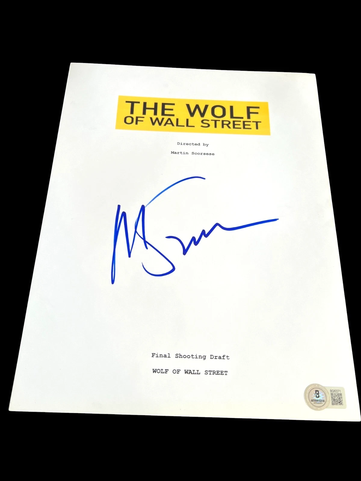 MARTIN SCORSESE SIGNED AUTOGRAPH MOVIE SCRIPT WOLF OF WALL STREET BECKETT BAS X2