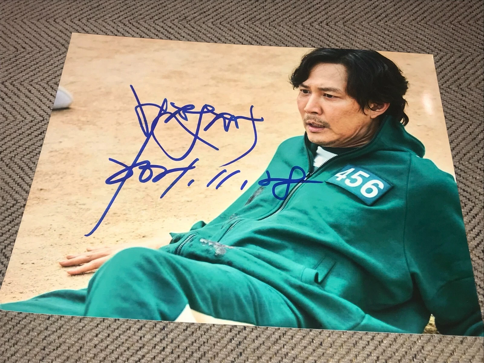 LEE JUNG-JAE SIGNED AUTOGRAPH 8x10 PHOTO SQUID GAMES NETFLIX SEONG BAS COA X4