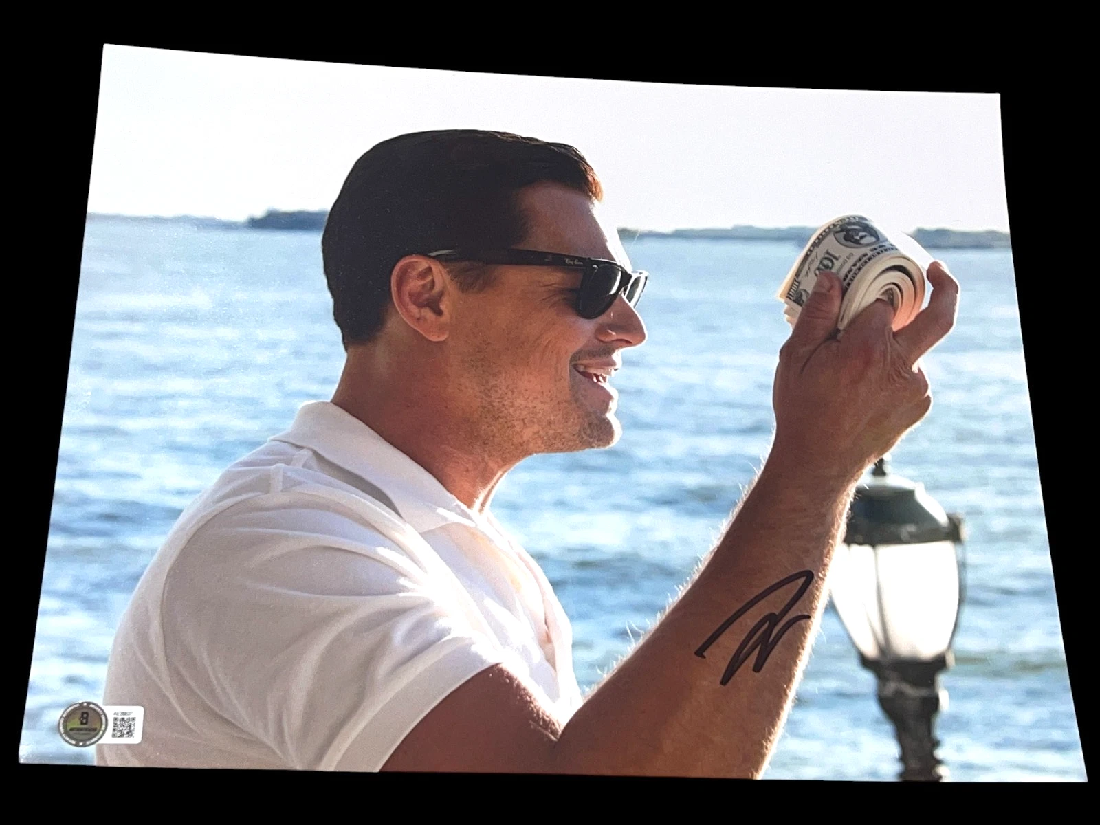 LEONARDO DICAPRIO SIGNED AUTOGRAPH 11x14 PHOTO WOLF OF WALL STREET BECKETT BAS D