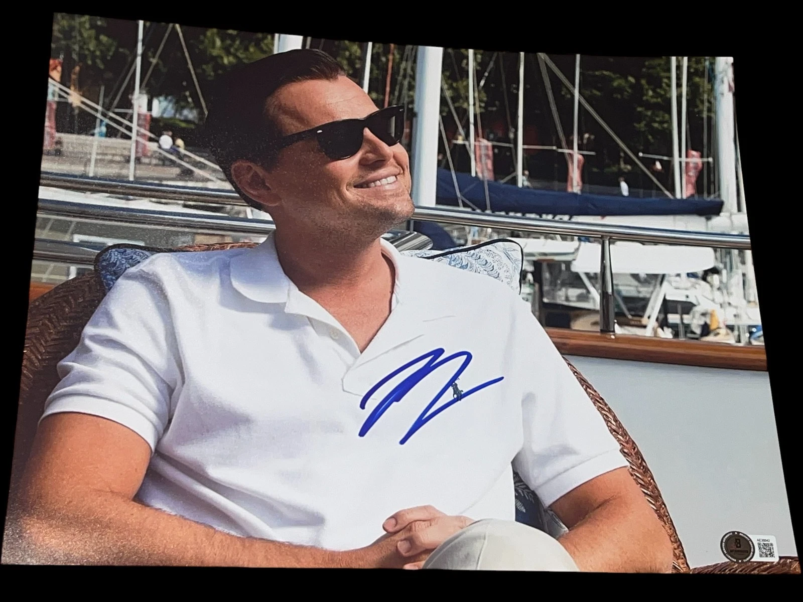 LEONARDO DICAPRIO SIGNED AUTOGRAPH 11x14 PHOTO WOLF OF WALL STREET BECKETT BAS N