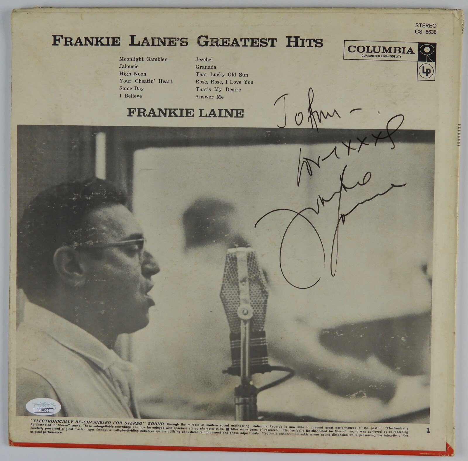 Frankie Lane Signed Autograph Record Vinyl Album Greatest Hits