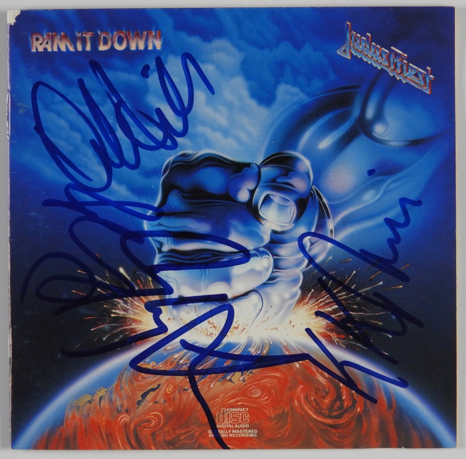 Judas Priest Band Signed Autograph JSA Ram It Down CD