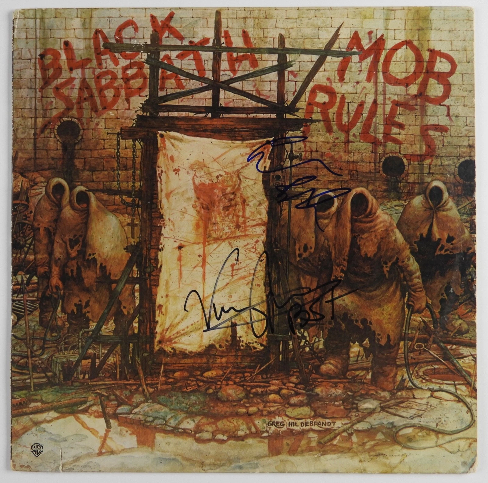 Back Sabbath JSA Signed Autograph Album Record Mob Rules Vinny Appice Geezer