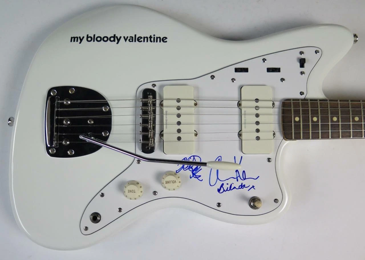 Kevin Shields MY BLOODY VALENTINE Signed Autograph Auto Guitar by All 4 JSA