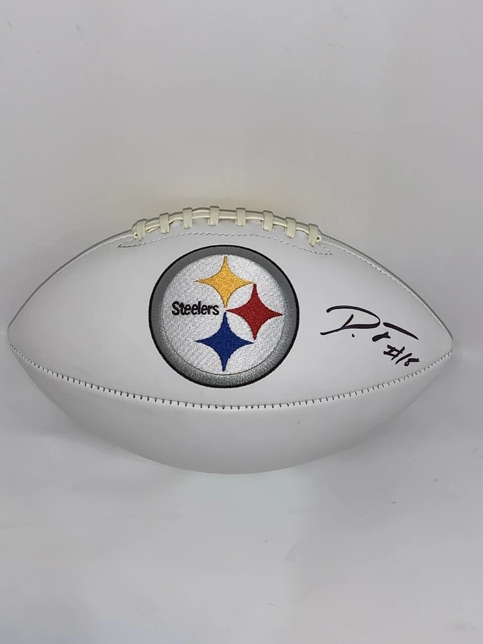 DIONTAE JOHNSON SIGNED PITTSBURGH STEELERS LOGO FOOTBALL PROOF