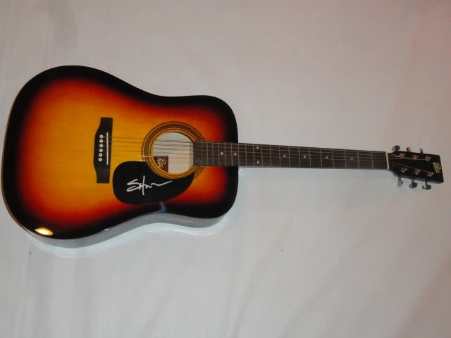 SHOOTER JENNINGS SIGNED SUNBURST ACOUSTIC GUITAR COUNTRY WAYLON PROOF