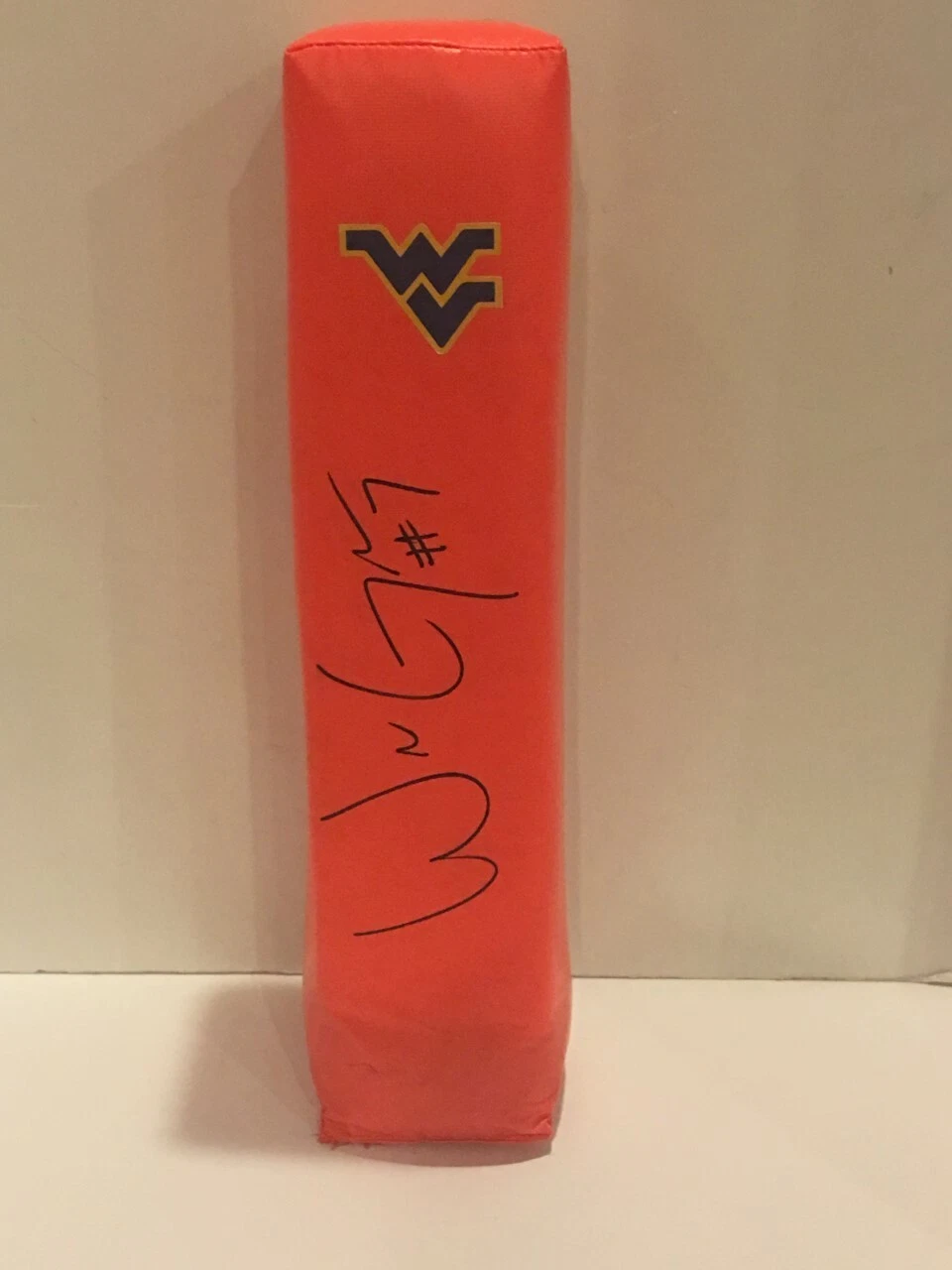 WILL GRIER SIGNED WEST VIRGINIA MOUNTAINEERS TOUCHDOWN PYLON JSA COA COLLECTIBLE MEMORABILIA