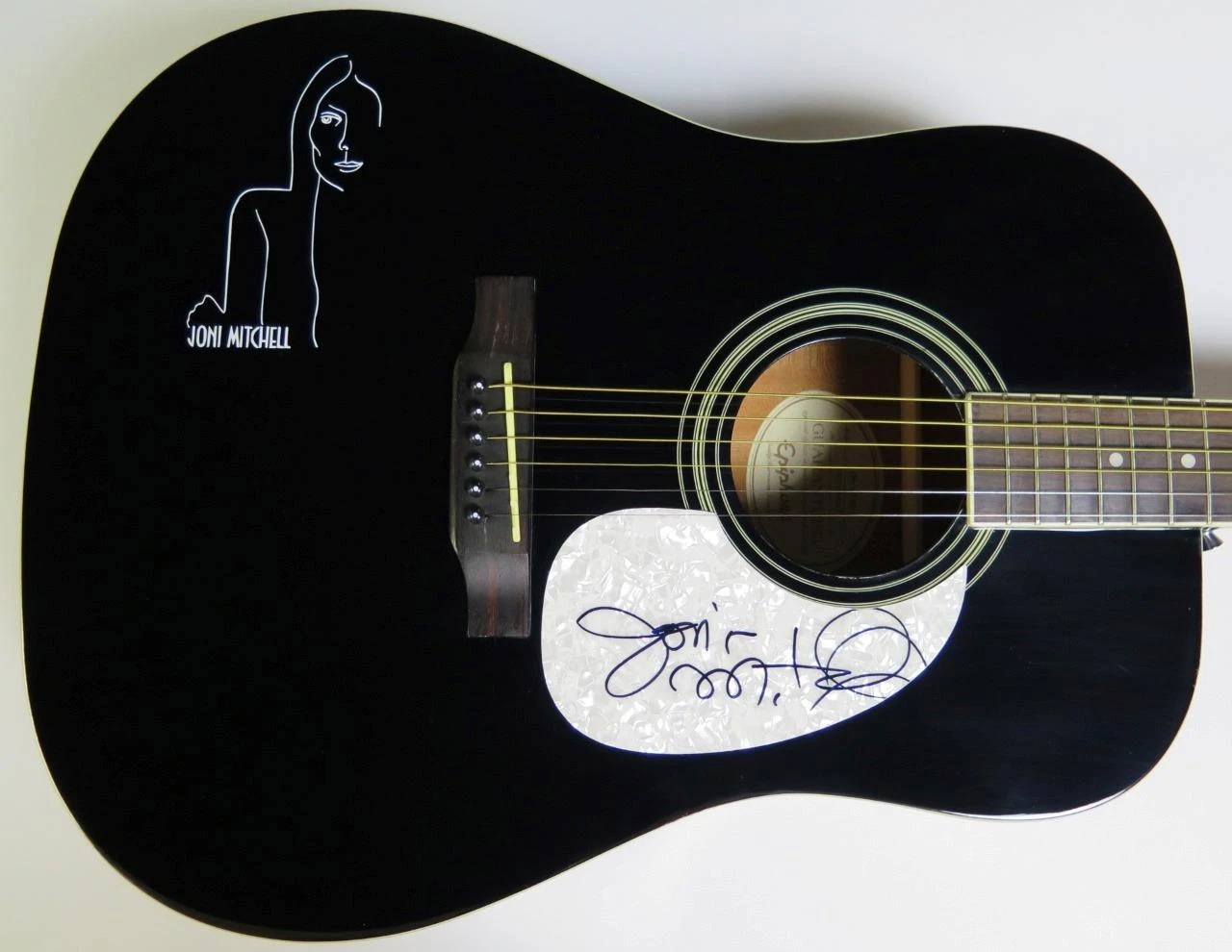 JONI MITCHELL Signed Autograph Auto Guitar JSA BAS