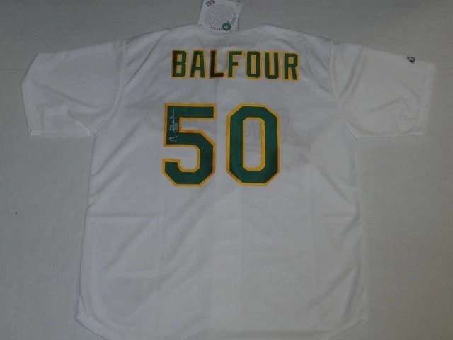 GRANT BALFOUR SIGNED #50 OAKLAND ATHLETICS JERSEY AUTOGRAPHED LICENSED
