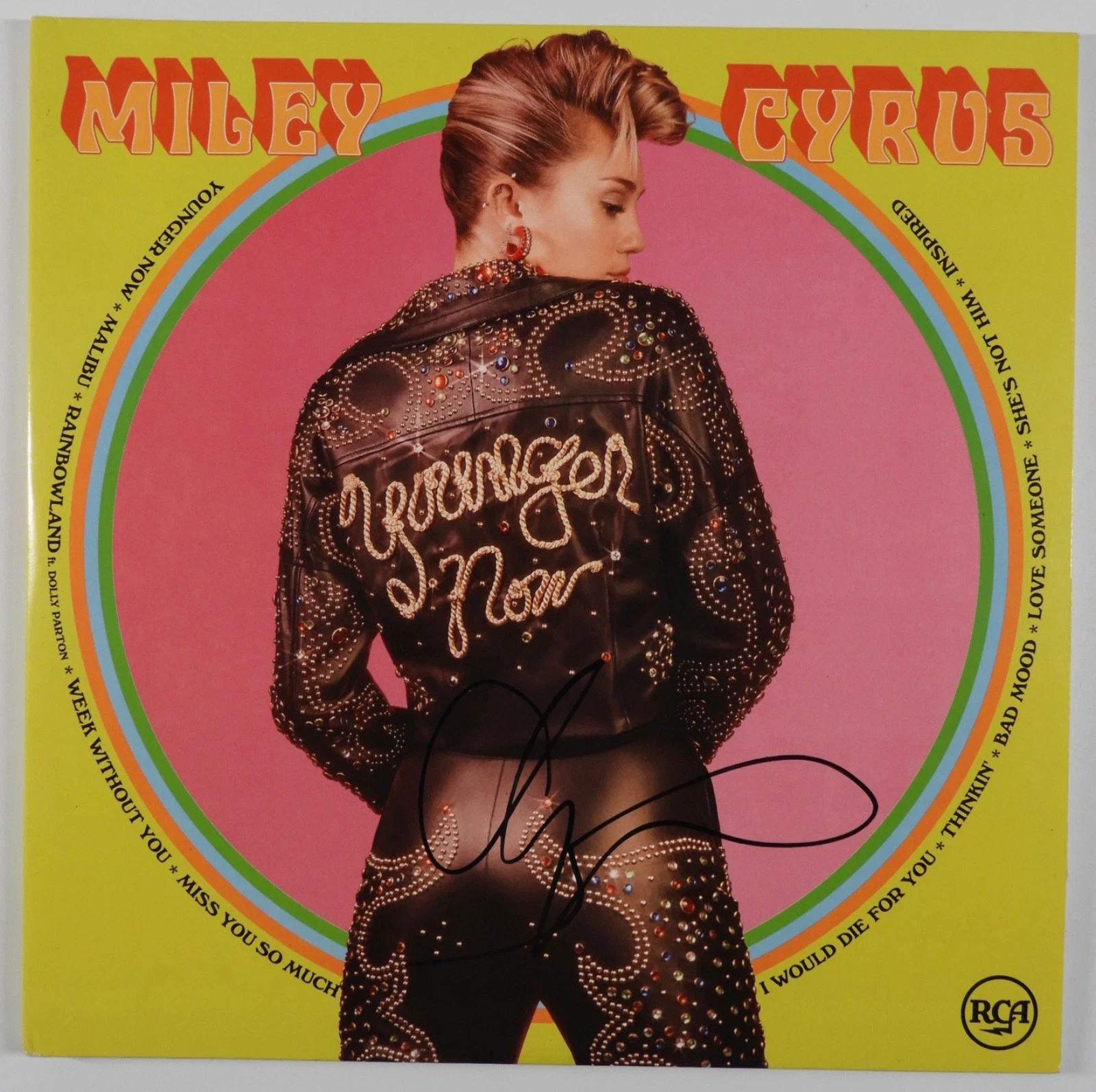 Miley Cyrus JSA Signed Autograph Album Vinyl Record Younger Now